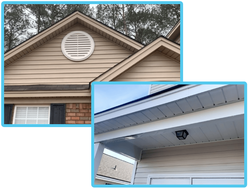 A house with two different angles of the same building.